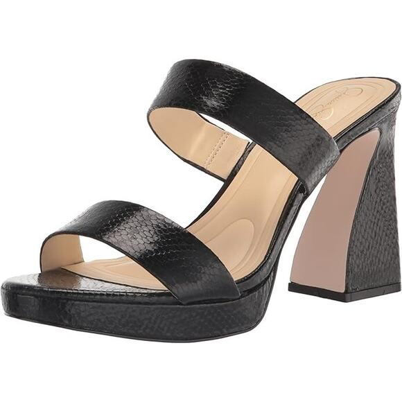 JESSICA SIMPSON Women's Diza Round Toe Slip on Sandal, Black Size 11M - Picture 1 of 5